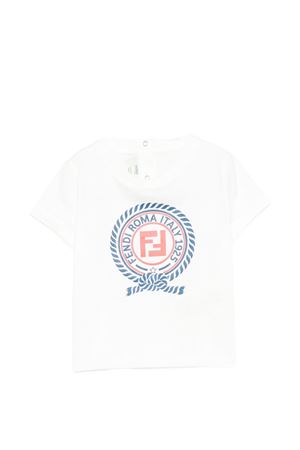 white cotton t-shirt FENDI KIDS | BMI2847AJF0TU9